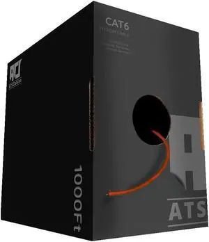 ATS Cables | CAT6 Plenum (CMP) Cable 1000FT | Network Analyzer Test Passed | 23AWG 4Pair, Solid 550MHz Ethernet Cable 10Gigabit UTP, Available in 9 Colors (1000ft, Orange)