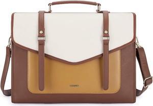 ECOSUSI Laptop Bag for Women 15.6 inch PU Leather Briefcase Large Computer Satchel Bag Professional Work Messenger Bag