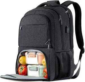 BIKROD Lunch Backpack, Insulated Cooler Lunch Bag Backpack, Large School Backpacks for Teen Boys Water Resistant Back Pack Gift for Men Fit 17 Inch Laptop,