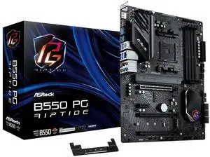 ASRock AMD B550 PG Riptide ATX Motherboard Dual Channel DDR4 4933 MHz AM4 Socket 128 GB SATA3 6.0 Gb/s M.2