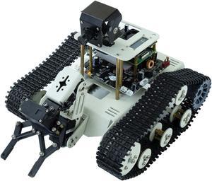 Yahboom Raspberry Pi 5 Robot Track Tank Car Kit with Robotic Arm Artificial Intelligence Learning Electronic Programming for Teens Adults (Transbot-SE with Pi 5 4G)