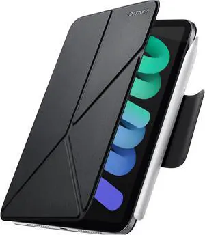 PITAKA for iPad Mini 7 Case A17 Pro (2024), Compatible with iPad Mini 7 (2024) /iPad Mini 6 (2021), Portrait/Landscape Magnetic Case with Pencil Holder, 4 Standing Angles and - Black