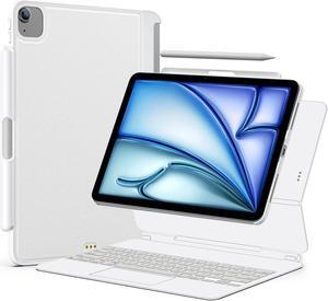 ProCase Magic Keyboard Compatible Case for iPad Air 11" 2024 M2, iPad Air 5th 2022/Air 4th 2020 10.9", iPad Pro 11" 4th/3rd/2ed/1st Slim Magnetic Cover with Pencil Holder[Keyboard Not Included] -White