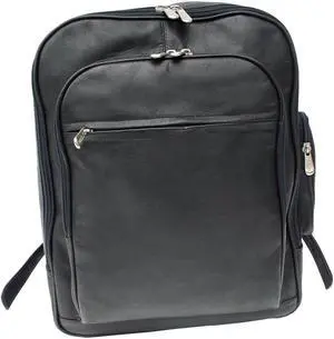 Piel Leather Front Pocket Computer Backpack, Black, One Size