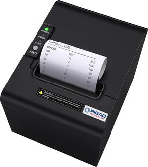 RIBAO Thermal 80mm POS Printer Receipt Printer Connect Cash Registers Cash Drawer, BC-55 BC-40 BCS-160 Mixed Bill Money Counter RS232 Cashbox Interface,Windows/Mac/Linux