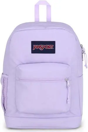 JanSport Cross Town Plus Backpack - Large Main Compartment, Side Water Bottle Pocket, 15-Inch Padded Laptop Sleeve - Pastel Lilac