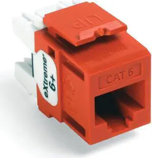 Leviton Extreme 6+ QuickPort Connector, CAT 6, 25-Count (Pack of 1), 61110-BO6, Orange