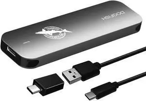 Dogfish Portable External SSD 4TB 2242/2260/2280 Ngff Grey Metal USB 3.1 Type-C Ultra-Light Mini Solid State Drive for Mac/Windows/Android/Linux (up to 10Gbps, with LED Indicator)