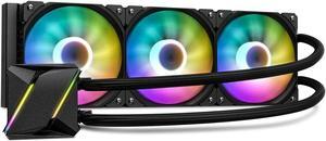 DARKROCK D-Series CPU Liquid Cooler with Radiator, Addressable RGB Lights, Pure Copper Pump, and AMD, AM5/ AM4, Intel LGA 1851/1700/1200 Brackets Ready - Black (D360)