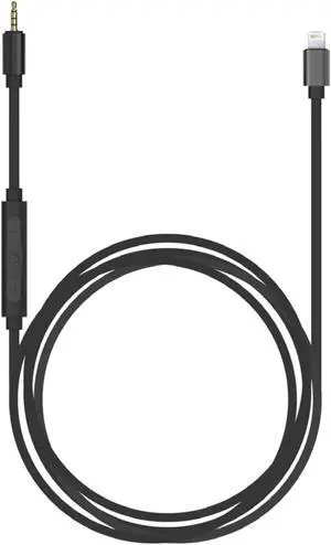 Koss Utility Cord Lightning Cable, Works Utility Series System, in-Line Microphone and Remote, Mfi Certified, Black