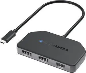 Cable Matters 4K@60Hz Triple Display USB C MST Hub (2X DisplayPort 1.4, 1x HDMI 2.0), with 100W Charging for Windows - Not Compatible with macOS