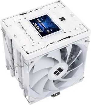 Thermalright Burst Assassin 120 Vision Digital CPU Cooler - IPS 2.4-inch Square Rotatable Display, 120mm Forward and Reverse Fan Design, Support Intel LGA1700/1150/1151/1200/1851, AMD AM4/AM5|White