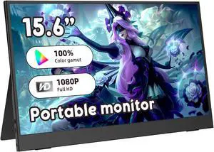 JSHIX Portable Monitor,Portable Monitor for Laptop, 15.6" FHD Laptop Monitor, HDMI USB-C IPS External Monitor, Built-in Dual Speakers Gaming Monitor for Laptop PC Phones