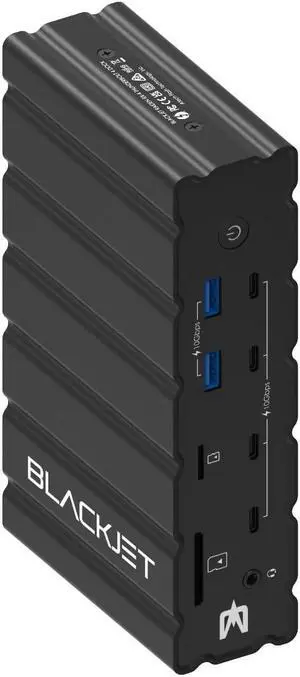 Blackjet RX-4 Raiden Thunderbolt 4 Docking Station 17 Ports, Thunderbolt 4, USB-C, USB-A, Ethernet, HDMI, DisplayPort, Audio, Card Reader, ThunderboltShare, Mac, Gaming, Pro, Create, Hub, Professional