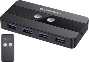 Cable Matters Dual 4K 60Hz USB C KVM Switch for 2 Computers 2 Monitors (Not Work with Desktop PCs or Chromebooks) with RF Remote Control, HDMI, DisplayPort & 4X USB 3.0 Compatible with Thunderbolt 4