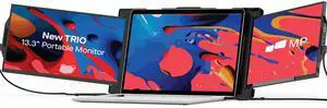 Trio 13.3" Mobile Pixels Portable Laptop Monitor(2025 Version), FHD IPS Triple Monitor with Built-in Kickstand, Type-C/USB A Laptop Screen Extender(Optional Magnets), Windows/Android/macOS/Switch