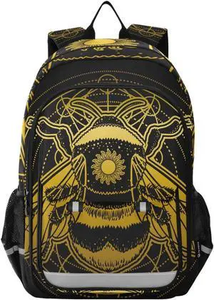 ALAZA Bumblebee Bee Moon Sun Laptop Backpack Purse for Women Men Travel Bag Casual Daypack with Compartment & Multiple Pockets