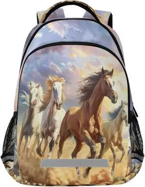 ALAZA Running Horses Backpacks Travel Laptop Daypack School Book Bag for Men Women Teens Kids