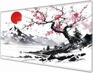 Gaming Mouse Pad 36x24 Desk Mat Large Mousepad Cherry Blossom Desk Pad Big Computer Mat Extended Mouse Mat Non Slip for Women Work Home