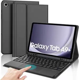 Keyboard Case for Galaxy Tab A9 Plus 5G 11 Inch 2023, Multi-Touch Trackpad, Detachable Bluetooth Keyboard, Auto Sleep/Wake, Long Battery Life, Smart Folio Cover with S Pen Holder for Tab A9+ 11" Black