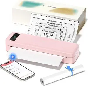 COLORWING Portable Printer Wireless for Travel, M835 Bluetooth Thermal Printer for iOS Android, 8.5" x 11" US Letter Mobile Printer for Laptop, Vehicle Home Use, School