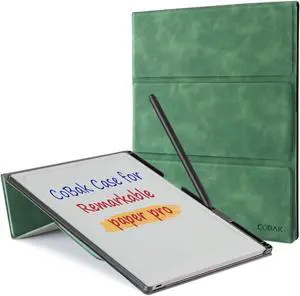 CoBak Case for Remarkable Paper Pro-with Pen Holder, Nib Storage, Ergonomic Design for Enhanced Writing Comfort - The Perfect Choice for Remarkable Paper Pro Case with Pen Holder(Emerald)