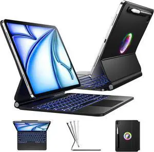 Wenlaty for iPad Air 11 Inch Case with Keyboard (M2, 2024), Magic Keyboard for iPad Pro 11 (4th/3rd/2nd/1st Gen) with Pen Holder, for iPad Air 10.9 Inch (5th/4th Generation) with Trackpad Backlit