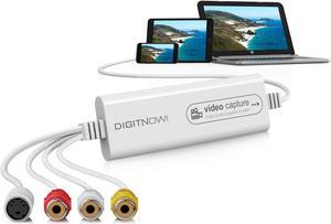 DigitPro Video Capture, VHS to Digital Converter, USB 2.0 Capture Card Device, Convert Analog to Digital, with VHS VCR TV Hi8 Mini DVto DVD Adapter, for Mac, Windows or Camera