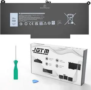 JGTM F3YGT Battery for Dell Latitude 7490 7480 7390 7380 7290 7280, Compatible with Latitude 14 13 12 Series Model 2X39G 453-BBCF 451-BBYE KG7VF DM3WC DM6WC Laptop Battery