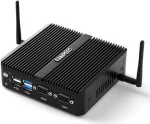 FANPEEC Industrial Mini PC Windows 11 Pro, PC Fanless 16GB RAM 256GB SSD, Firewall Micro Appliance 2 LAN Ports, 2* RS232 COM, 4K HD+VGA Dual Screen Display, 2*USB2.0, 2*USB3.0