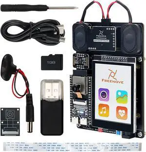Freenove Development Kit for ESP32-S3-WROOM CAM (Included), Dual-core 32-bit 240 MHz Microcontroller, Onboard Camera Wireless, Touch Screen Stereo Speakers Heart Rate Sensor, Tutorial Code
