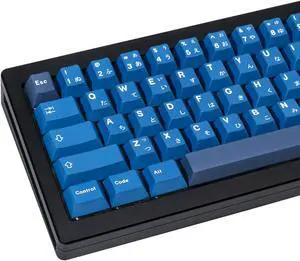 GEKUCAP Blue Japanese Keycaps 129 Keys, Minimalist Style Custom Keycap Dye Sublimation PBT Keycaps Cherry Profile Keyboard Keycaps Set for Cherry Gateron MX Switches Mechanical Keyboards