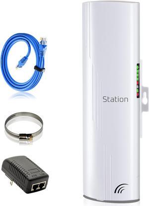 Wireless Bridge Point to Point Outdoor WiFi, Wireless Network Expansion Kit, Long Range High Speed 5G | 2 Units Bridge Kit Complete Pre-Configured - P2P 1000Mbps 5Km (Slave) (5K Single Slave)