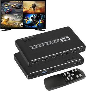 4 Channel USB3.0 HDMI Video Capture Card 1080P 60fps Video Caputre for Multi-Channel Board Game Record Live Streaming Broadcast Local Loop Out for PS4, Nintendo Switch, Xbox One