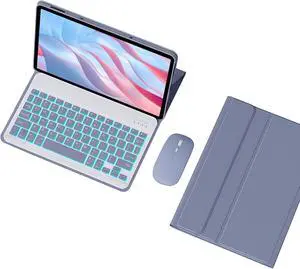 GYSDCAZ Keyboard Case for Honor Pad X9 11.5 Inch 2023, Detachable Backlit Keyboard with Protective Cover,Purple with Mouse