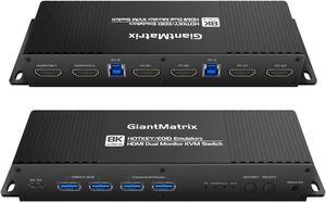 Kvm Switches HDMI 2 Monitors 2 Computers edid Extended Display 4k 144hz HDMI 2.1 Kvm edid hotkey Switching kvm Switch hdmi Dual Monitor 2 Computer EDID Dual hdmi kvm 1440p 120hz 144hz