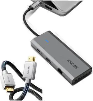 8 in 1 Docking Station and HDMI 2.0 Cable 4K@60Hz