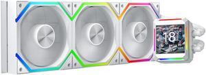 Jungle Leopard ASTROSHEL LCD 360 AIO Cooler, Customizable 2.8in LCD Display for GIFS,Images,MP4,Performance Metrics ,Screen with 320*320 Resolution, Customizable 360mm LCD screen liquid cooler(White)