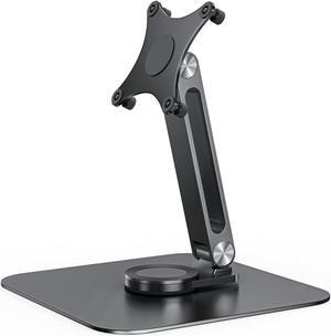 JUNEBOX VESA Monitor Stand, Anti-Loss Screws M4, Upgraded Aluminum Alloy Large Base with Holes 75 Fits Monitor Screen 7"-18.5" Inch (Black)