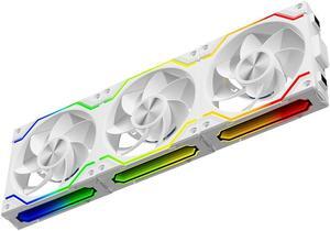 ICOLER JM-S30s Magnetic Type UNI Fan,Infinity Mirror ARGB Reverse Case Fan,120x120x30mm PWM Triple Pack,Suitable for Computer Case & 360mm AIO Cooler(White)
