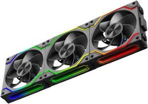 ICOLER JM-S30s Magnetic Type UNI Fan,Infinity Mirror ARGB Reverse Case Fan,120x120x30mm PWM Triple Pack,Suitable for Computer Case & 360mm AIO Cooler
