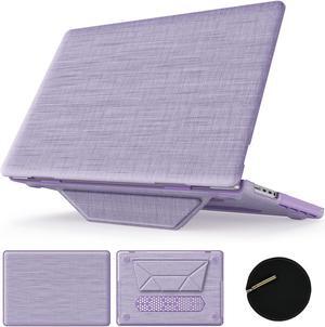 KAIJIAbox Case for MacBook Air 15 Inch Case,Foldable Stand and Mouse Pad/Bag, Exquisite Plastic Hard Shell,Woven Fabric Protective Cover for MacBook Air 15 Inch(2022/2024)[M2 A2941/M3 A3114](Purple)