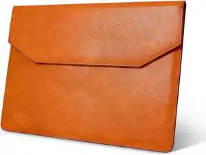 Kronemar 14 inch Premium Full-Grain Leather Laptop Sleeve Case - Compatible with 2021-2022 MacBook Pro 14 Inch M1 Pro / M1 Max - Tan