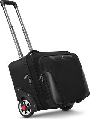 MATEIN Rolling Laptop Bag, Mens Large Briefcase with Big Wheels Fits 17.3 Inch Notebook for Business Travel Work, Water Resistant Roller Computer Case College Teacher Luggage Carry on Suitcase, Black