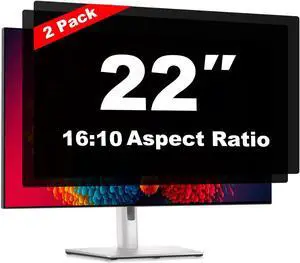 Pozlle 22 Inch Computer Privacy Screen Shield [2 Pack] for 16:10 Widescreen Desktop Monitor - Anti-Glare Blue Light Privacy Filter and Anti Spy Privacy Screen Protector Film