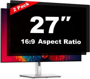 Pozlle 27 Inch Computer Privacy Screen Shield [2 Pack] for 16:9 Widescreen Desktop Monitor - Anti-Glare Blue Light Privacy Filter and Anti Spy Privacy Screen Protector Film