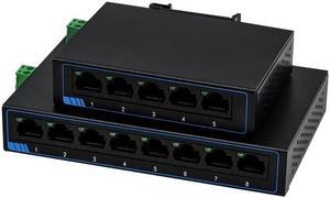 PUSR 1000M 8 Ports Gigabit Ethernet Network Switch DC or Terminal Power Supply Plug and Play Supports Auto MDI/MDIX DIN Rail Installation and Desktop Placement Iron Casing USR-SG1008