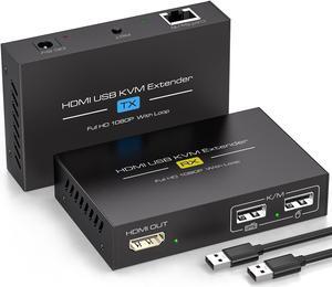 PVBCTCSID 394ft/120M HDMI KVM USB Extender Over Ethernet 1080P HDMI and USB Extender for Remote Control of HDMI Signals and USB Devices with Loop Out Function