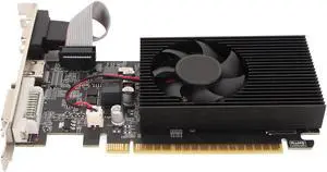 GT730 4GB Gaming Graphics Card, 4GB DDR3 128bit Discrete Graphics Card, 700MHz 500MHz, PCI Express 2.0 x 16, VGA DVI, with Quiet Cooling Fan, for ATX ITX Chassis