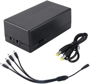Xdorra Mini 12 Volt DC UPS - 4 ch Emergency Power Supply for Home DVRs CCTV Cameras Routers & ADSL Modems, 44.4Wh 12V 2A/12000mAh Input Attach 1 to 4 * 5.5 * 2.1 Extend Cables